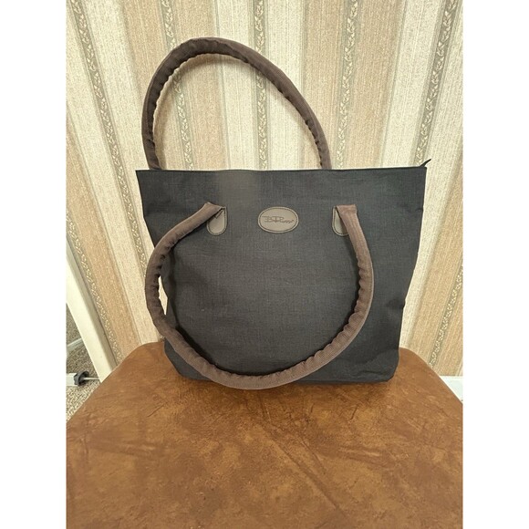 Bella Russo Travel Handbag Tote & Toiletry Cosmetic Bag  Black And Brown Zip - Picture 2 of 13